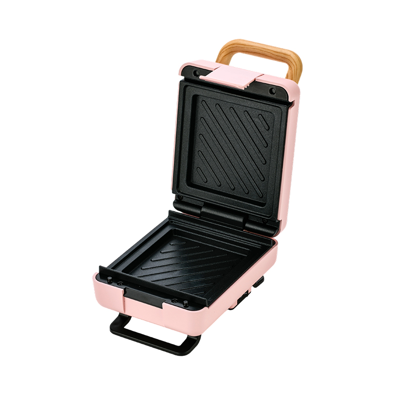 Pembuat Sandwic BJX-S015 dengan Pemegang Bijian Kayu dan Plat Tetap