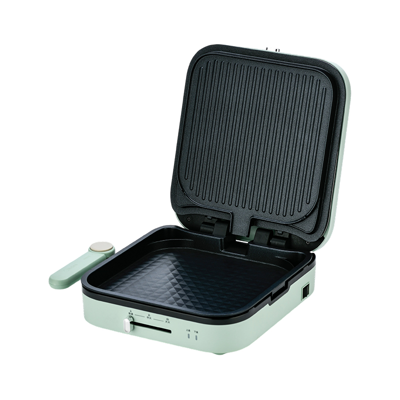 BJX-S022 28x28cm 180° Membuka dan Menutup Kawalan Suhu Plat Boleh Alih Alih Grill Besar
